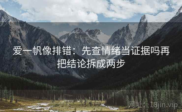 爱一帆像排错：先查情绪当证据吗再把结论拆成两步