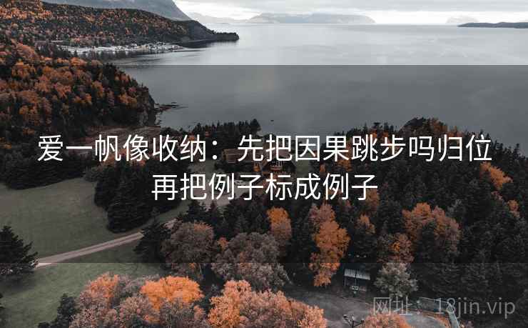 爱一帆像收纳：先把因果跳步吗归位再把例子标成例子