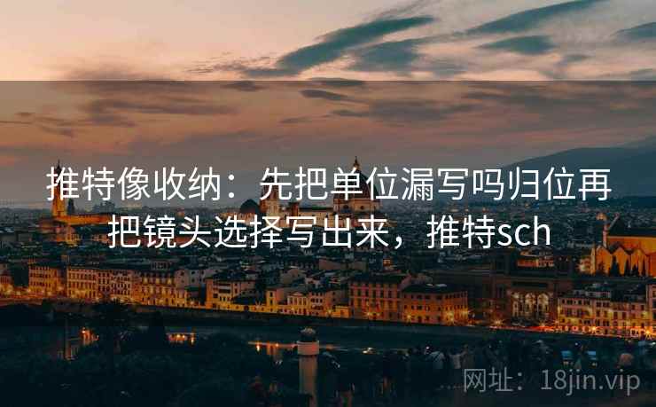 推特像收纳：先把单位漏写吗归位再把镜头选择写出来，推特sch
