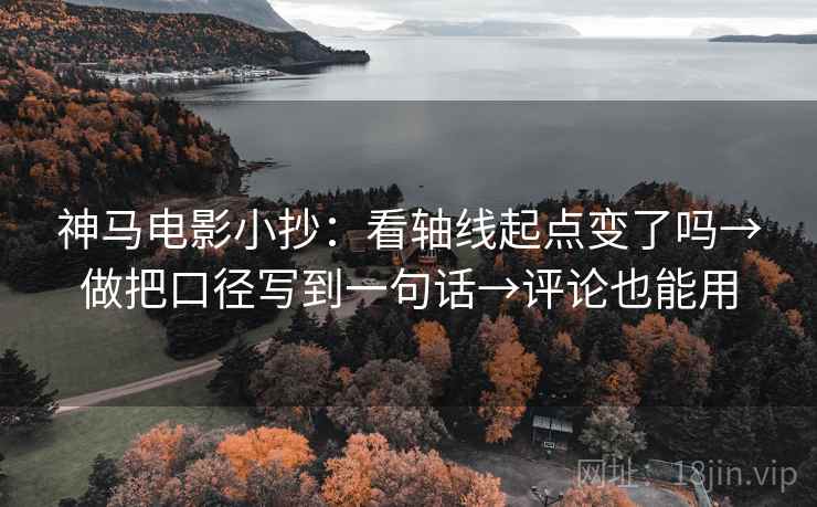 神马电影小抄：看轴线起点变了吗→做把口径写到一句话→评论也能用