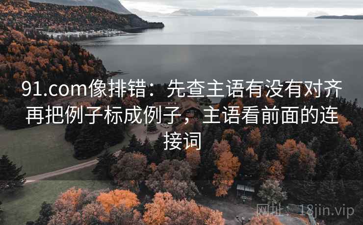 91.com像排错：先查主语有没有对齐再把例子标成例子，主语看前面的连接词